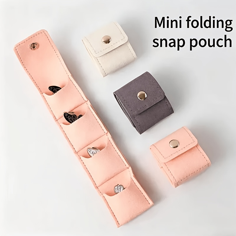 4-Grid Foldable Multi-Functional Travel Jewelry Pouch
